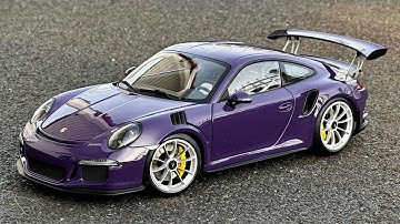 Unboxing 1/18 AUTOart Porsche 911 991 GT3 RS “Ultraviolet” | Scale Diecast Model Car Review