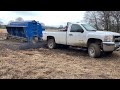 Pulling out a stuck feeder with the Duramax!