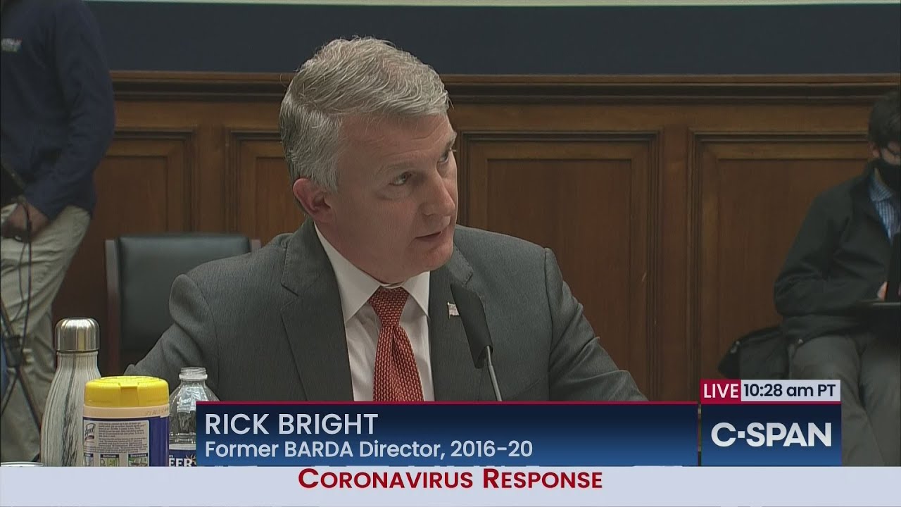 Dr. Rick Bright Testifies Before House Energy &amp; Commerce Panel - YouTube