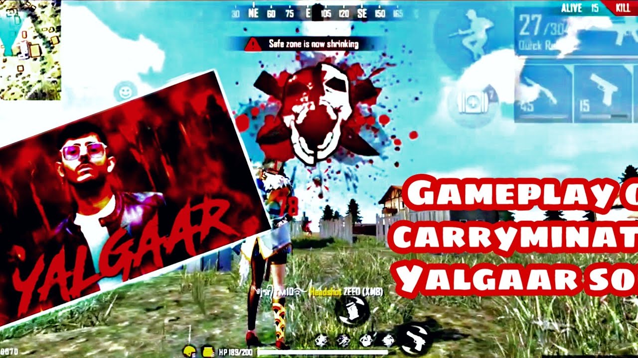 Free Fire headshot gameplay on carryminati's Yalgaar song ...