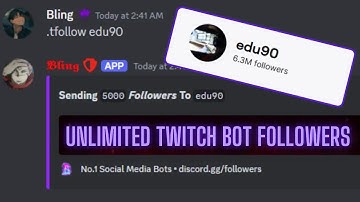 Free Unlimited Twitch Bot Followers (2025) (Discord) (1k per command free)