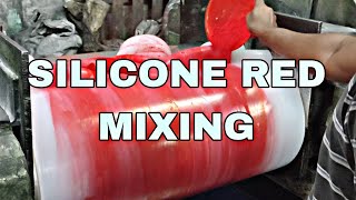 SILICONE 60 HARDNESS RED COLOUR MIXING FULL PROCESS