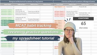 how i stay organized while studying for the MCAT (and how you can too!) | MCAT spreadsheet tutorial screenshot 5