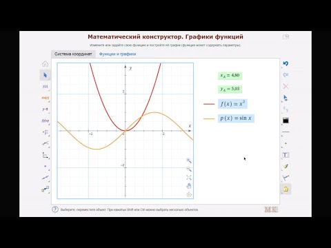 Работа с интерактивными графиками функций в «Математическом конструкторе»