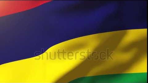 Mauritius flag waving in the wind. Looping sun rises style. Animation loop Stock video by