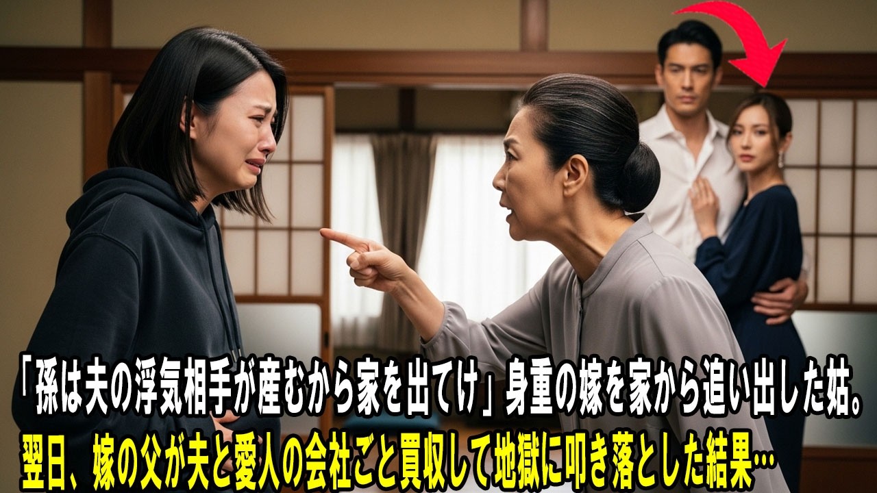 「孫は夫の浮気相手が産むから家を出てけ」身重の嫁を家から追い出した姑。翌日、嫁の父が夫と愛人の会社ごと買収して地獄に叩き落とした結果…