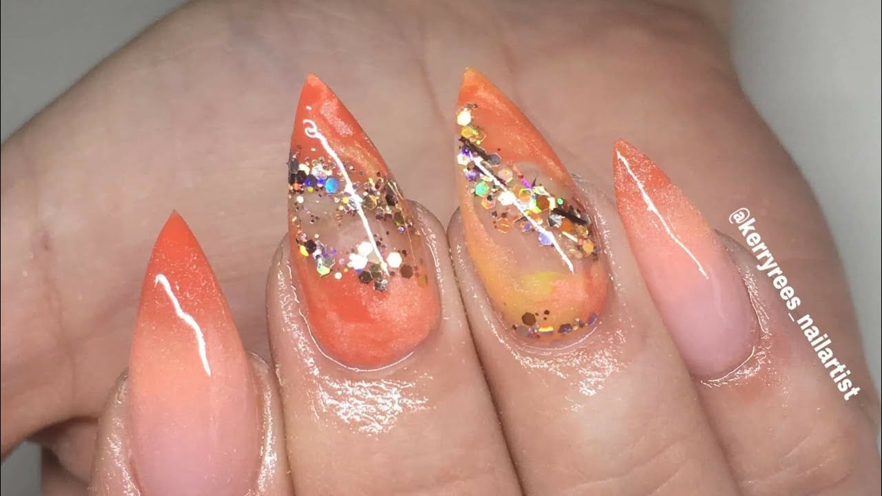Acrylic Design with Glitter and Marble