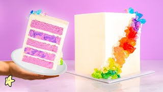 How I Decorate A Rainbow Crystals Cake Kohakuto Crystals Candy