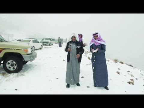 سيل من برد جمح جنوب غرب بيشة