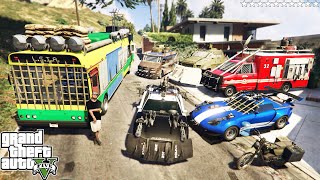 GTA 5  Stealing Zombie Survival Vehicle with Franklin ! (Real Life Cars #34)
