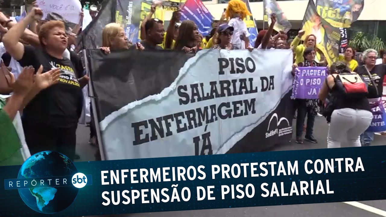 Profissionais da enfermagem fazem protesto nacional contra suspensão do piso| Repórter SBT(21/09/22)
