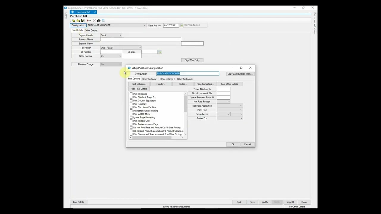 Size wise Billing and Printing