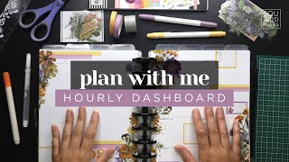 PLAN WITH ME :: Hourly Dashboard Layout Weekly Setup in a Classic Happy Planner :: Dried Florals