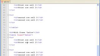 Lesson 11: Table Frames in html