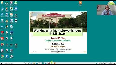 Online class on MS Excel by manoj gupta PPTC Rewa