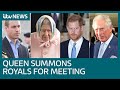 Queen summons Charles, William and Harry to Sandringham to resolve crisis | ITV News