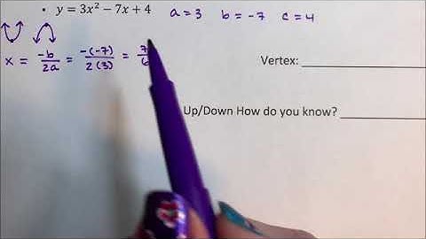 Quadratic Functions - Vertex