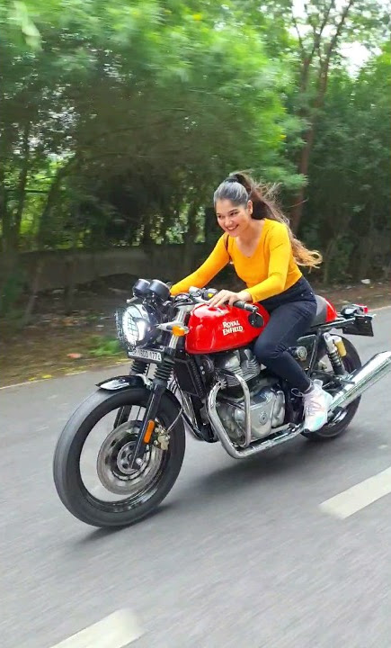 Girl riding bike continental gt 650