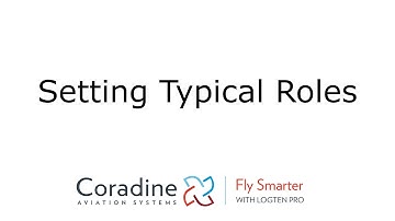 The Perfect Logbook for Every Pilot [Setting Typical Roles]