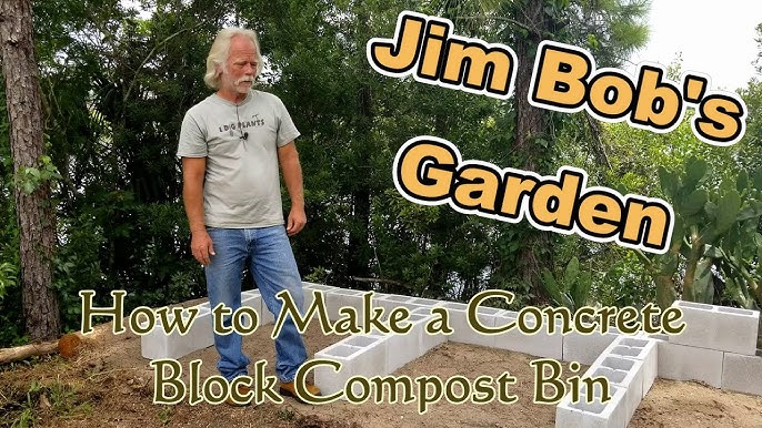 Building a Large Compost Bin Area with Concrete Cinder Blocks 