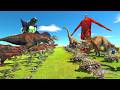 The Ultimate Battle 44 Wild Animals Mammals vs GIGA T-REX Dinosau Epic Run Zigzag Down Course Outsid