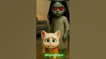 Mèo con bị con ma nữ tấn công và cái kết #ai #cute #mèo #meow #cat #shorts