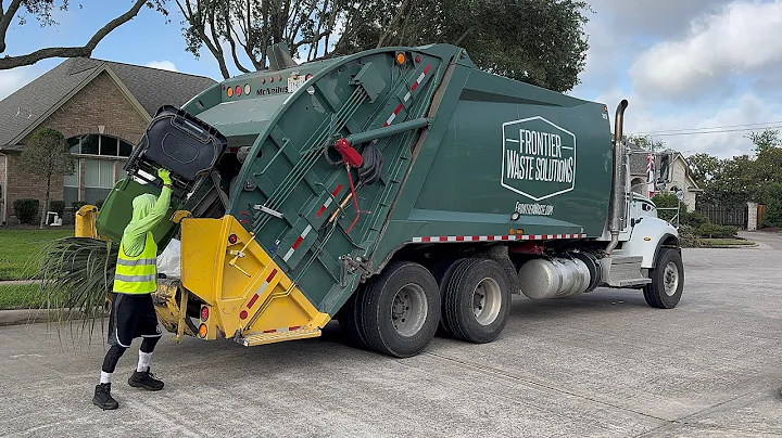 Frontier Waste Solutions: Speedy Peterbilt 348 McNeilus Rear Loader Garbage Truck