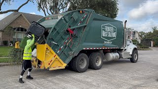 Frontier Waste Solutions Speedy Peterbilt 348 Mcneilus Rear Loader Garbage Truck