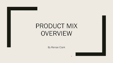 Product Mix Overview