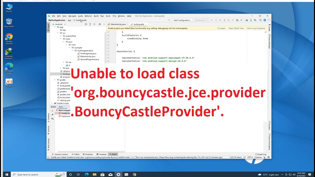 Unable to load class bouncycastle jce provider