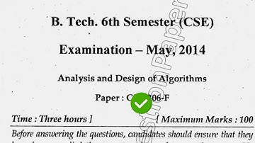 2014 Mdu BTech CSE 5th Sem Analysis & Design of Algorithma Question Paper