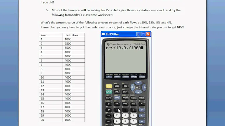 How to calculate the present value of uneven cashflows