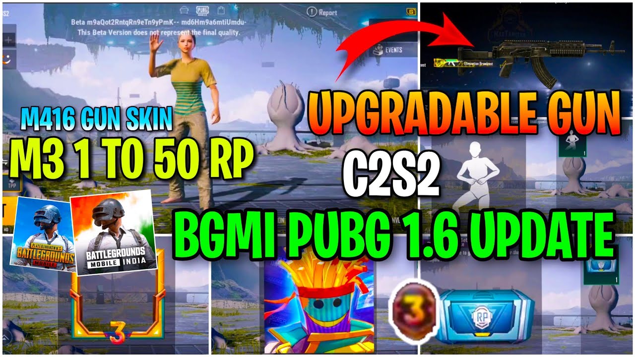 Pubg BGMI 1.6 Update M3 Royal Pass Leaks | Upgradable Gun Skins Top 10 Features In Pubg/BGMI C2S2