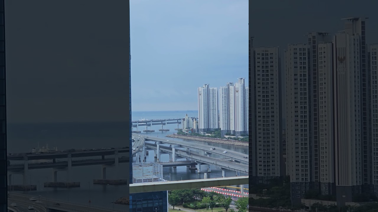 Partial sea &amp; highway view from Centum Premier Hotel #2 (부산 센텀프리미어호텔) #busan #shorts
