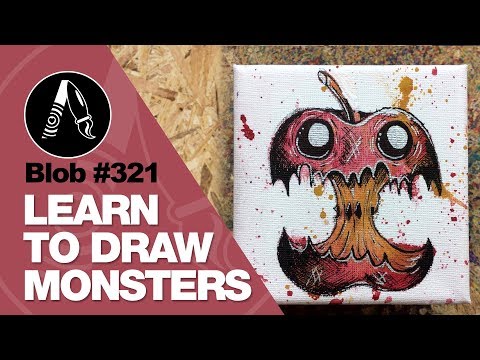 Blob 321 // How to draw monsters // Worlds Tiny Art Canvas Monsters // Drawing Tutorial
