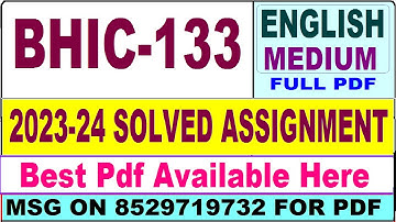 BHIC 133 solved assignment 2023-24 || bhic 133 solved assignment 2024 in English || bhic 133 english