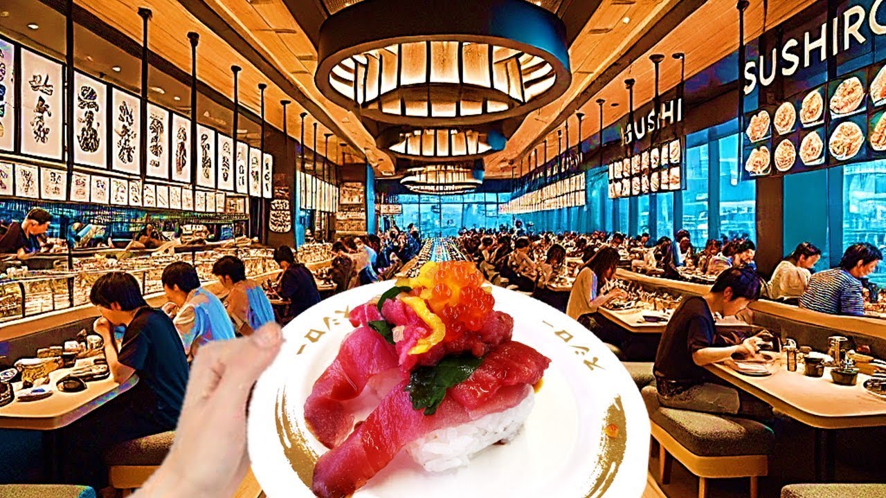 Eating at a Conveyor Belt Sushi Restaurant in japan | $1 sushi at Sushiro