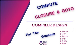 Compute Closure & GOTO for the given Grammar| LR Parser | Lec 64 | Compiler Design screenshot 3