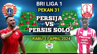 PERSIJA JAKARTA VS PERSIS SOLO Prediksi starting Line-up BRI Liga1 INDONESIA Live INDOSIAR