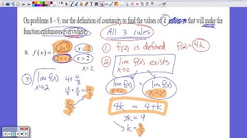 AP Calc AB | Unit 3 - Continuity, Intermediate Value Theorem, Derivatives (Test Review Q4)