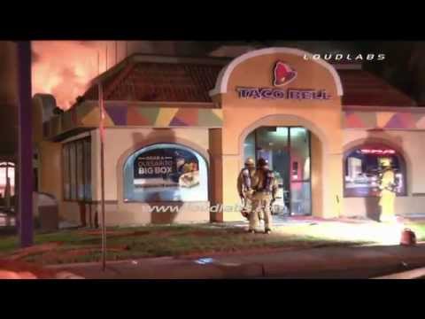 Taco Bell Burns / San Bernadino   RAW FOOTAGE