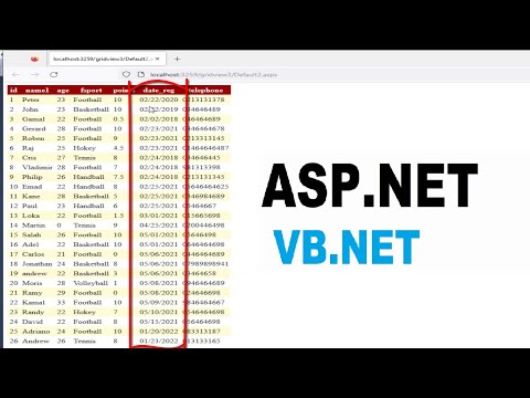 Asp.net tutorial: change date format in gridview using code  in asp. net(VB.net)
