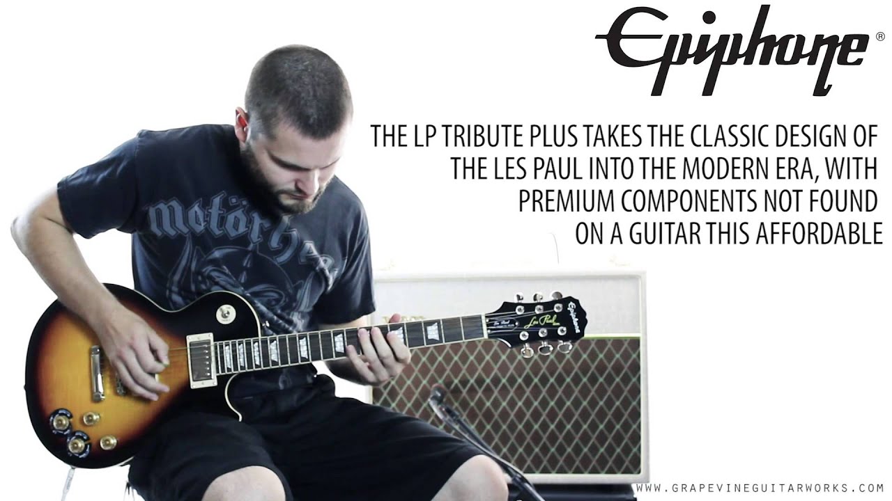 epiphone les paul tribute plus electric guitar vintage sunburst grapevine guitar works