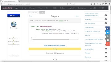 Write a simple Java program to find the sum of all integers in a List. | javapedia.net