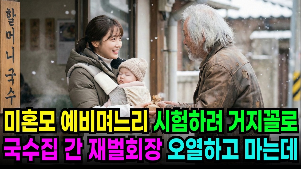 미혼모 예비며느리를 시험하려 거지꼴로 국수집에 간 재벌회장, 미혼모 예비며느리를 보고 무릎 꿇고 오열하고 마는데...ㅣ눈물사연ㅣ감동사연ㅣ오디오북
