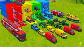 TRANSPORTING FIRE ENGINE, POLICE CARS, AMBULANCE, BULLDOZER, GARBAGE TRUCK #4 - FS22