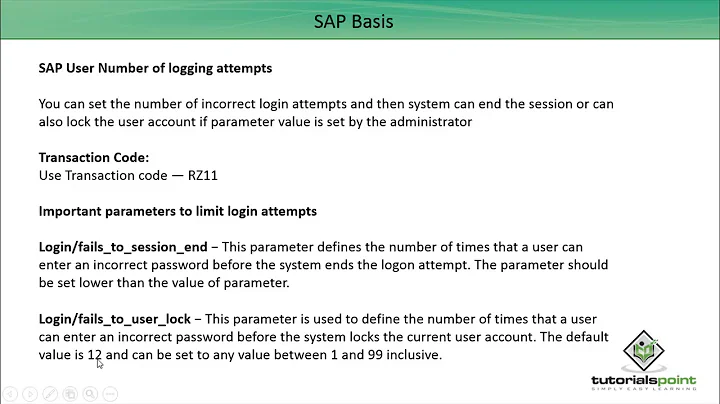 SAP Basis - Number of Login Attempts