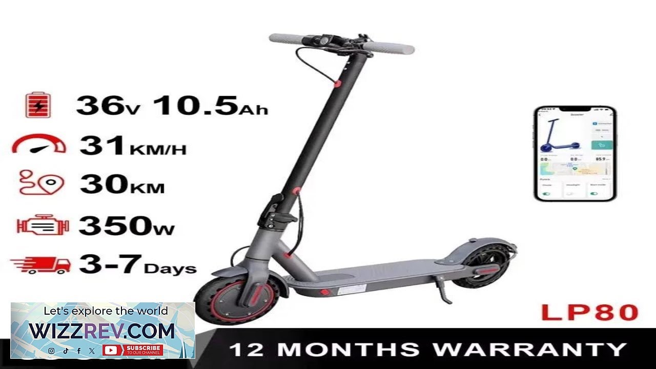 LP80 Electric Scooter: 350W Motor 31km h Speed APP Enabled Shock Absorbing Anti Skid Review
