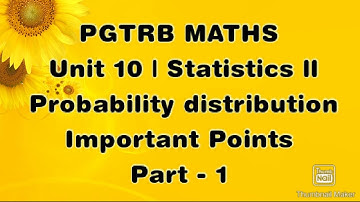 PGTRB MATHS : Unit 10 - Statistics 2 | Important Points