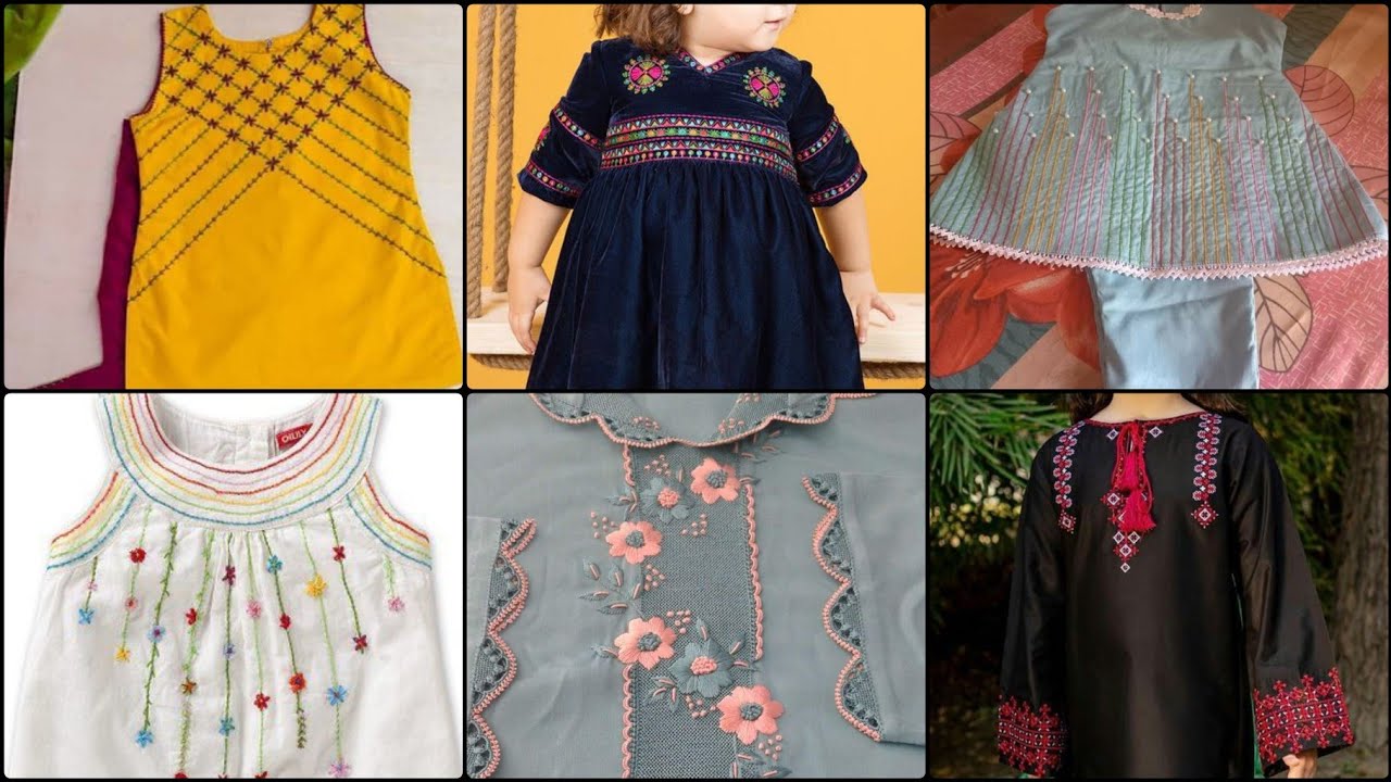 Baby girls Embroidery work Dress's Ideas // Handmade Embroidery design ...